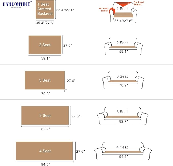 HANDONTIME Pet Couch Cover Fuzzy Sofa Covers for Pets, Couch Covers for Dogs, Washable Dog Sofa Cover Protector, Jacquard Fuzzy Non Slip Cushion Slipcover Pet Friendly (Brown, 27.6" x 70.9") - Image 5