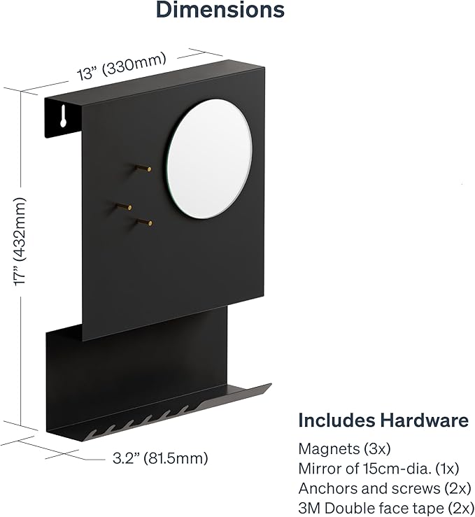 Key Holder Wall Mount and Mail Organizer - Hide Your Mail with a Modern and Minimal Look (Black) - Image 3