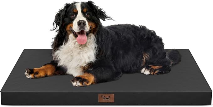 Outdoor Extra Large Dog Bed XXL for Giant Breed Dogs | Egg Crate Orthopedic Foam, Fits 48x30 Crates, TPU Waterproof Layer, Machine Washable 1680D Oxford Cover, Up to 110 lbs by TailStories