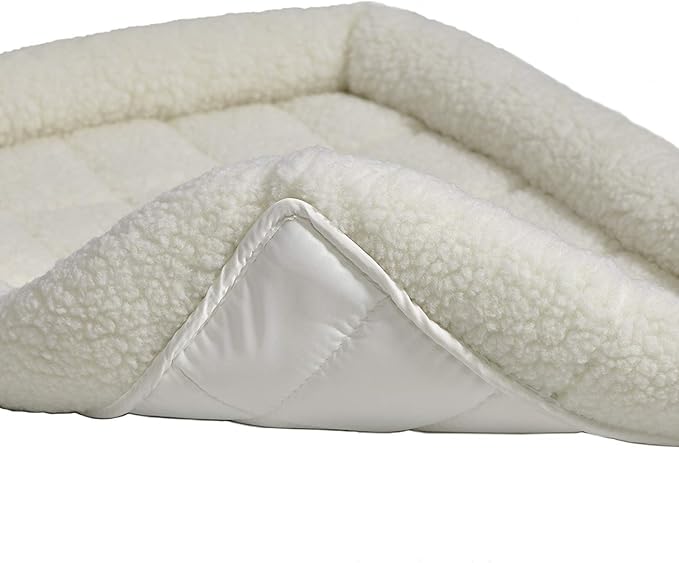 MidWest Homes for Pets QuietTime Dog Bed - White Fleece Bolster, Ultra-Soft and Machine Washable, Fits 48-Inch Crates and Carriers, for Extra-Large Breed Dogs - Image 5