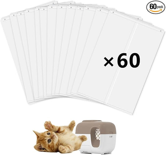 60Pcs Cat Litter Box Liners for PetSnowy SNOW+ Automatic Cat Litter Box, Tear & Leak Resistant Self-Sealing Waste Drawer Liner Bags by Unknown
