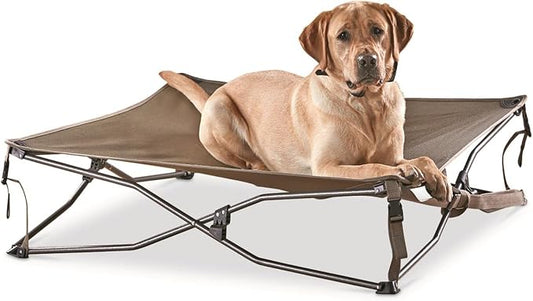Guide Gear Bed with Elevated Bed Frame, Raised Outdoor Pet Couch, Cot, Dura Mesh Brown by GuideGear