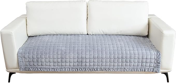 Couch Cover - Non Slip, Washable Sectional Sofa Covers for 3 Cushion L Shaped Couch, Velvet, Gray, 28''x82'' (Only 1 Piece) by TAOMOCASTL