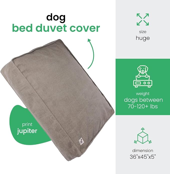 Molly Mutt Jupiter Dog Bed Duvet Cover, GOTS-Certified 100% Cotton Canvas Cover for Dog, Puppy, or Cat Bed, Durable, Washable, and Free of Harmful Chemicals, Huge, 36"x45"x5", Brown - Image 2