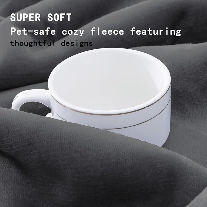 Smiry Waterproof Dog Bed Blanket, Leakproof Pet Throw Blanket for Bed Couch Sofa, Reversible Sherpa Fleece Furniture Protector Cover for Small Medium Large Dogs Cats (Dark Grey, 50x60 inches) - Image 3