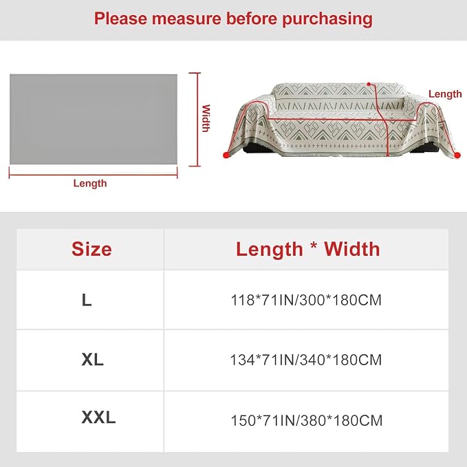 Soft Chenille Couch Cover for Dogs Washable,Extra Large Geometric Sofa Covers for 3 Cushion Couch,Pet Couch Slipcovers Protectors for Sofa,1 Piece All Season Cover Blanket Green 71"×134" - Image 4