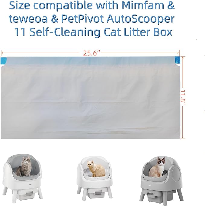 Pet pivot Litter Box Bags for Autoscooper 11 Automatic itter box, Tear-Resistant Leak-Proof Bags with Drawstring Closure (Heavy-Duty, Value Pack — 80 Count) - Image 2