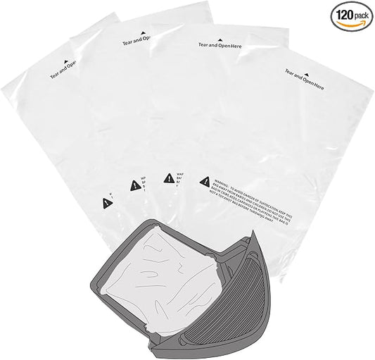 120 Count Waste Drawer Liners Bags Compatible with All Litter Box Robot Models, 9-11 Gallons Litter Box Liners by Lisyee