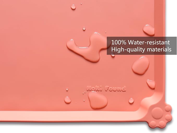 Hoki Found X-Large Silicone Pet Feeding Mats - Non Slip, Waterproof Food & Drink Mats for Dogs, Cats & Carpet - Burnt Coral - Image 3