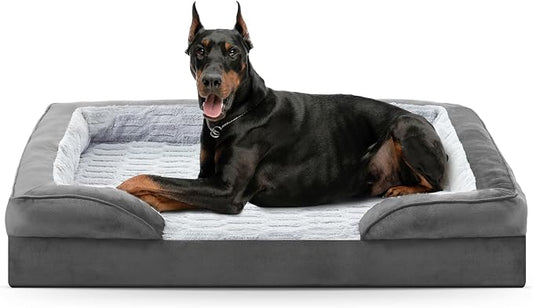 FURTIME Orthopedic Extra Large Dog Bed, Waterproof Dog Beds, 48x35x6.5 Supportive Foam Pet Couch Bed with Removable Washable Cover and Nonskid Bottom by FURTIME