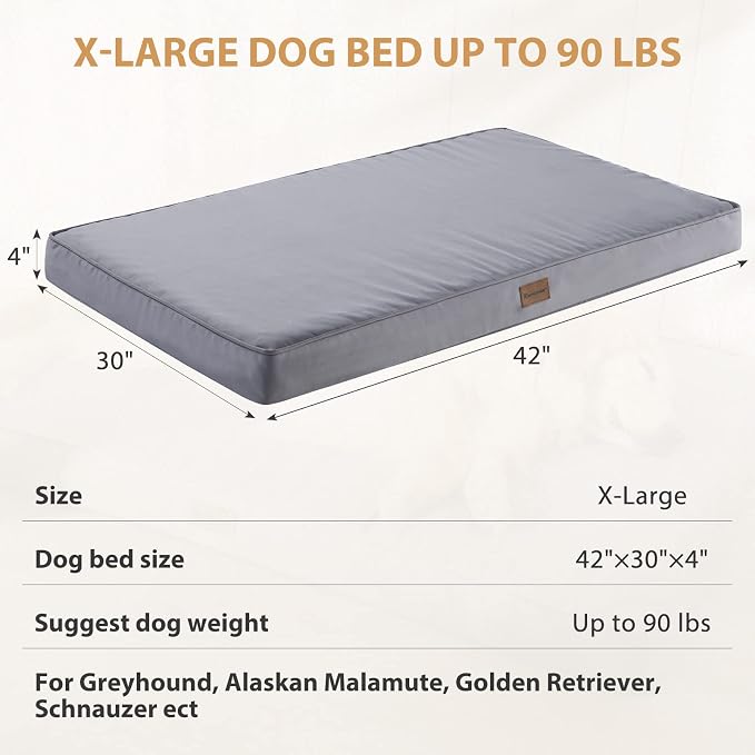 BFPETHOME Outdoor Waterproof Dog Bed for Large Dogs, Washable Cover, 42" | Outdoor & Indoor Use, Waterproof, For Medium, Large, Extra Large Dogs, Orthopedic, Egg Crate Foam, Up to 90 lbs - Image 4