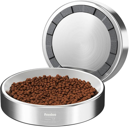 Double Wall Stainless Steel Cat Bowl, Whisker Friendly Wide & Shallow 8 oz Cat Food Bowl, Heavy Duty Non-Slip Base, Dishwasher Safe Metal Bowl for Cats & Small Puppies [1Pack] by BestforYourPetsHealth