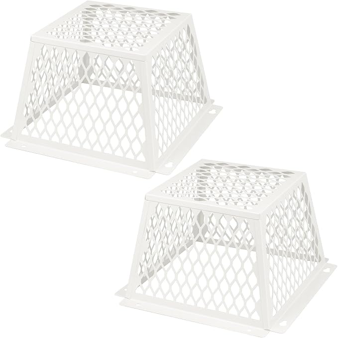 Dryer Vent Cover Outside,Dryer Vent Bird Guard for 5-6 inch Vent Hoods-2pk | Outdoor Bird Guard for Dryer Vent & Bathroom Exhaust,Galvanized Steel Dryer Vent Cage 8.5"Lx8.5"Wx6"H,Prevent Bird From Enter by JIANBENKJ