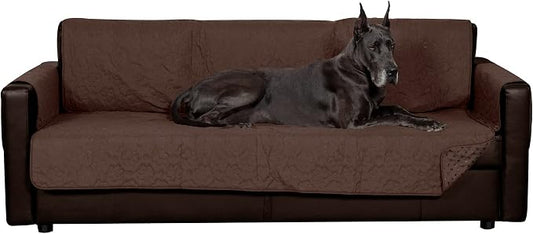 Furhaven Waterproof & Non-Slip XL Sofa/Couch Cover Protector for Dogs, Cats, & Children - Quilted Paw Print Living Room Furniture Cover - Espresso, X-Large Sofa by FurHaven