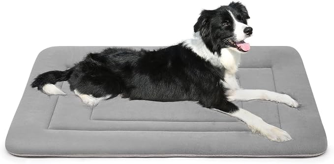 Dog Bed Soft Dog Crate Bed Pad Mat, 36 in Non Slip Bottom Washable Beds for Medium and Large Dogs, Pet Bed Mattress Kennel Pad, Clay Gray by JoicyCoDogBeds