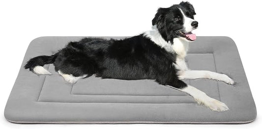 Dog Bed Soft Dog Crate Bed Pad Mat, 36 in Non Slip Bottom Washable Beds for Medium and Large Dogs, Pet Bed Mattress Kennel Pad, Clay Gray by JoicyCoDogBeds