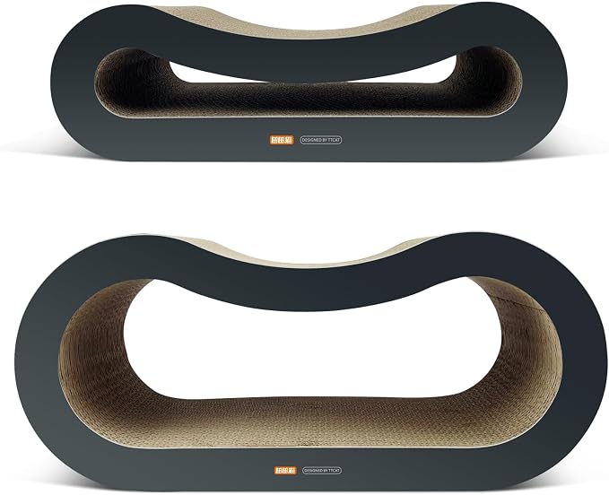 TTCAT Cat Scratching Pad, 2 in 1 Corrugated Cardboard Cat Scratcher Lounge for Indoor Cats, Durable Cat Scratching Board Reversible with Catnip for Furniture Protection. by TTCAT