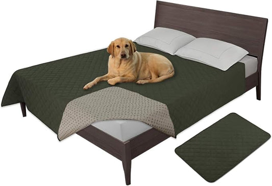 Easy-Going 100% Waterproof Dog Bed Cover, Non-Slip Pet Blanket for Furniture, Washable Couch Cover, Repleasement Sofa Cover (68X82 in,Dark Green) by Easy-Going