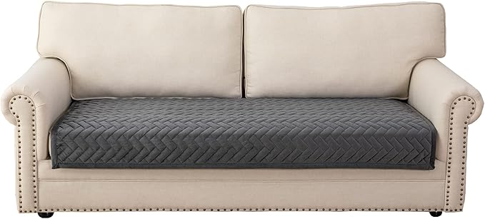 Eismodra Couch Cover,Sectional Couch Covers,Sofa Covers for 3 Cushion Couch,Anti-Slip Sofa Slipcovers for Dogs Cats Kids Loveseat Recliner L Shaped Armrest Backrest,Dark Gray 36''x63''(Only 1 Piece) by Eismodra