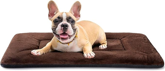 Dog Crate Pad Washable, Plush Anti-Slip Crate Mat for Medium Dogs, Cushioned Kennel Pad for Metal Dog Kennels, 30 x 20 Inch, Brown by ZENGAOOU
