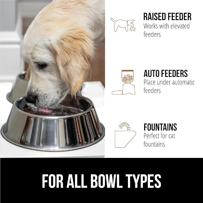 GORILLA GRIP 100% Waterproof Raised Edge BPA Free Silicone Pet Feeding Mat, Dog Cat Food Mats Contain Spills Protects Floors, Placemats for Cats and Dogs Water Bowl, Pets Accessories 18.5x11.5 White - Image 6
