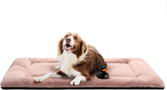 Dog Crate Pad Washable Dog Bed for Crate Large Cozy Mat 48-Inch Pink | Ultra Soft Kennel Pad,Anti-Slip Bottom,Fits for Most Metal Crates,Comfortable Sleeping Pet Mat by VERZEY