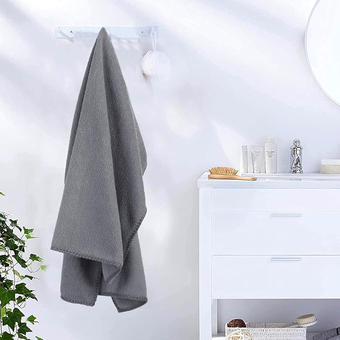 JML Microfiber Bath Towel Set, 27" x 55", 4 Pack, Grey | Hanging Loop, Super Absorbent, Fast Drying Bathroom Towel for Hair, Swimming, Fitness, Sport, Yoga - Image 7
