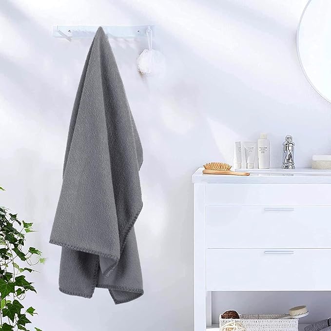 JML Microfiber Bath Towel Set, 27" x 55", 4 Pack, Grey | Hanging Loop, Super Absorbent, Fast Drying Bathroom Towel for Hair, Swimming, Fitness, Sport, Yoga - Image 7