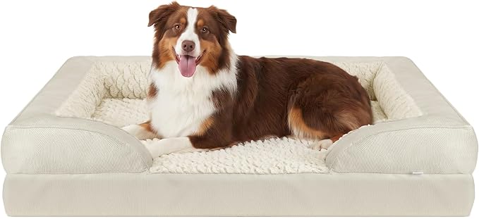 INVENHO Orthopedic Large Dog Bed, Washable Waterproof, Egg-Crate Foam Dog Couch Bed with Washable Removable Cover, Waterproof Lining and Nonskid Bottom by INVENHO