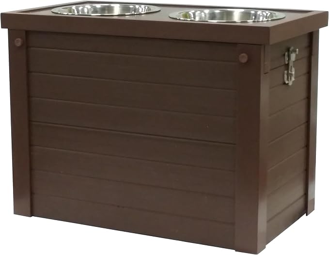 New Age Pet ECOFLEX Piedmont Raised Dog Diner with Food Storage, Elevated Feeding Station for Large Dogs, 2 Stainless Steel Bowls (32 oz ea), Holds 15–20 lbs of Food, 3 Colors, 10-Year Warranty - Image 2