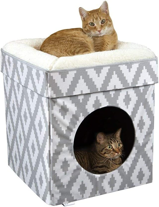 Kitty City Indoor Cat Cube Furniture, White Cube by KittyCity