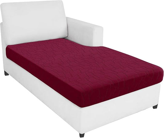 MAXIJIN Waterproof Chaise Cover Stretch Sectional Couch Covers for L Shaped Chaise Lounge Slipcovers with Elastic Bottom for Dogs Pets (1 Piece for Chaises or Sofa 3-Seater, Wine Red) by MAXIJIN