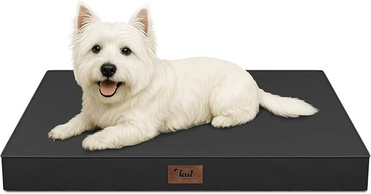 Waterproof Orthopedic Dog Crate Bed for Small Dogs & Cats | Egg Crate Foam, Fits 24x18 Crates, TPU Waterproof Layer, Machine Washable 1680D Oxford Cover, Small Pets Up to 20 lbs by TailStories