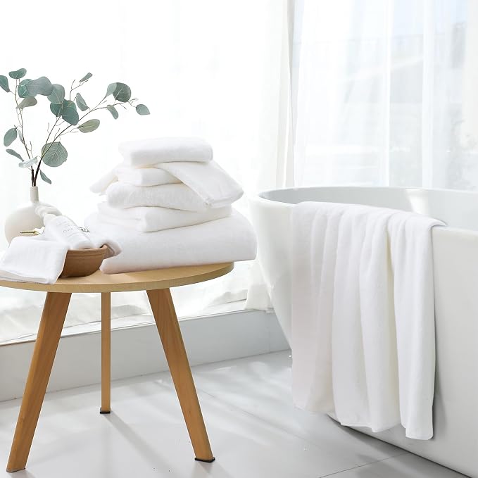 Extra Large Bath Sheet 4 Piece (35"x70")-Ultra Soft Oversized Bath Towel,Bath Sheet Set for Bathroom Hotel,Plush Highly Absorbent Quick Dry Shower Towel Set for Adults,Bathroom Towel Set White - Image 3
