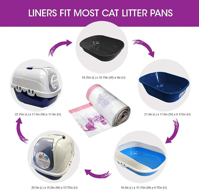 Fresh Kitty Litter Box Liners Super Thick, Durable, Easy Clean Up Jumbo Drawstring Scented Litter Pan Box Liners, Bags for Pet Cats 15 Count (Pack of 3) - Image 5