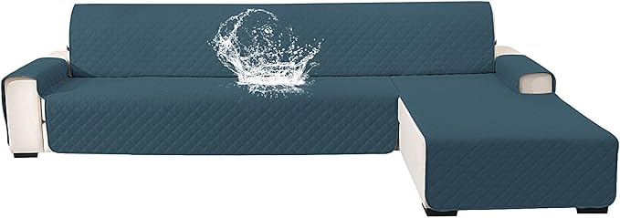 Waterproof Sectional Couch Covers for Dogs, Reversible L Shaped Couch Cover, Sectional Couch Covers L Shape for Pets Dog Cat, Quilted Sofa Covers Washable Sectional (Large, Dark Green) by CYCMACOHOME