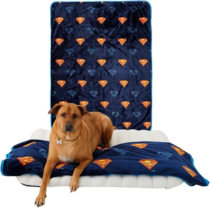 Superman DC Comics Waterproof Dog Bed Cover, XL 60x80 Pet Blanket for Furniture Bed Couch Sofa, (Officially Licensed) by Franco by Franco
