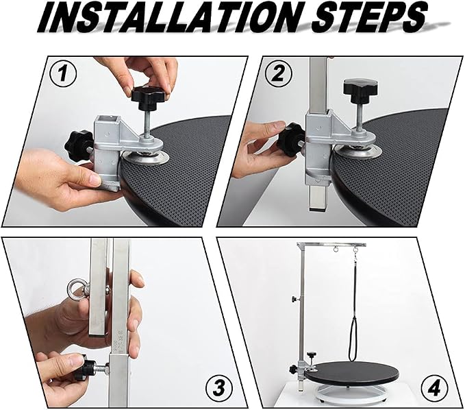 Dog Grooming Table for Dogs At-Home - 360 Rotating Medium Small Dog Grooming Table Adjustable Grooming Arm Includes Grooming Arm, Loop Noose - Image 9