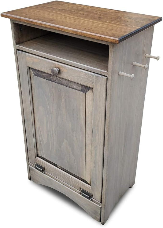 Peaceful Classics Pet Feeder Station - Dog & Animal Food Storage Cabinet, Organizer - Holds 35 Lbs (Pewter) by PeacefulValley