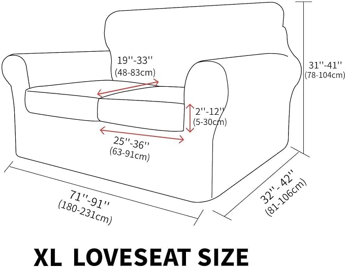 MAXIJIN 3 Piece Couch Covers for 2 Cushion Couch Super Stretch loveseat Sofa Cover for Dogs Pet Proof Furniture Protector Non Slip Couch Slipcover Washable (Wine Red, 71"-91"(2 Cushions)) - Image 6