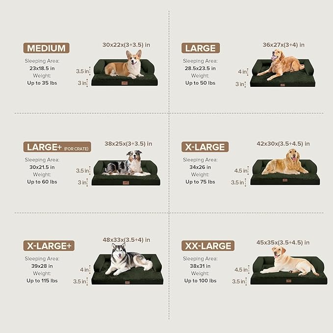 MEKIY Orthopedic Waterproof Dog Bed Pet Couch with Bolster for Medium Dogs | Pillow Support for Neck Relief, Egg Crate Foam, Waterproof Liner, Anti-Slip Bottom, Machine Washable Cover, 30 x 22 Inch - Image 2