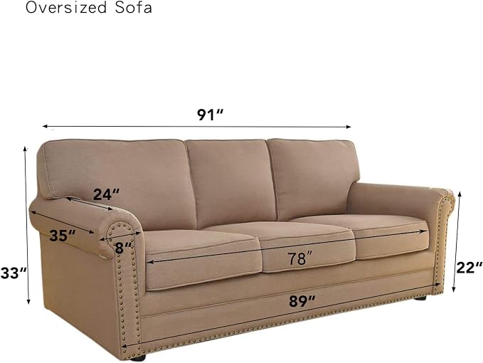 Easy-Going Stretch Jacquard Couch Cover, 1-Piece Soft Sofa Cover, Sofa Slipcover with Anti-Slip Foams, Washable Furniture Protector for Kids, Pets (Oversized Sofa, Navy Blue) - Image 6