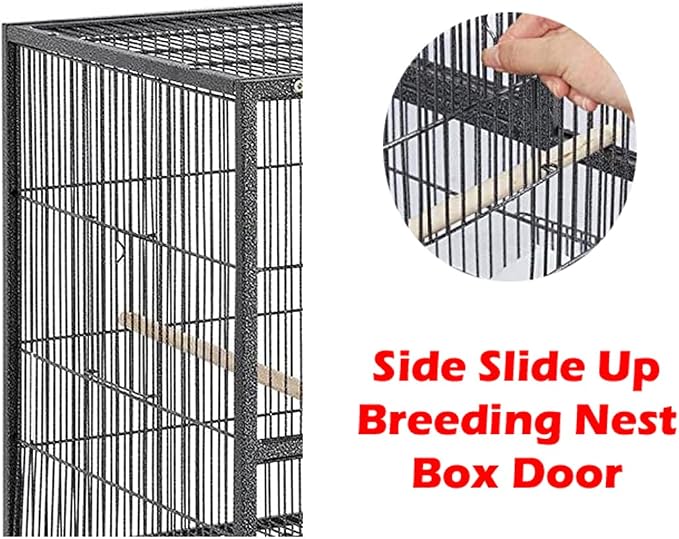 Combo One Stacker Strudy Wrought Iron Center Divided Breeder Breeding Bird Flight Double Rolling Cage for Aviaries Canaries Cockatiels Lovebirds Finches Budgies Small Parrots - Image 6