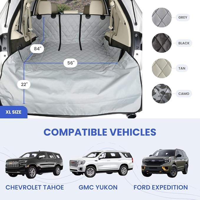 4Knines Split Cargo Liner for SUV – for Dogs & Pets, Heavy-Duty, Waterproof Trunk Mat & Cargo Cover – Fits 60/40 Split Bench & Armrest Pass-Through – Machine Washable, Non-Slip (Extra Large, Camo) - Image 2