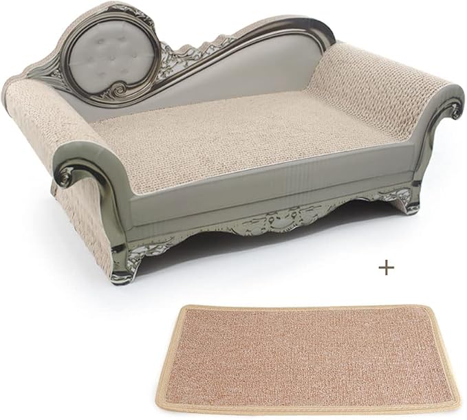 SONGWAY Cat Scratcher Sofa Bed - Corrugated Cardboard Scratching Pad, Luxury Cat Lounge Bed, Furniture Protecter with Textured Scratcher Mat by SONGWAY
