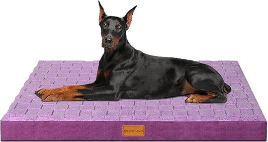 Patas Lague Orthopedic Large Dog Bed Washable Pet Crate Mat 56''X40'' Purple by PatasLague