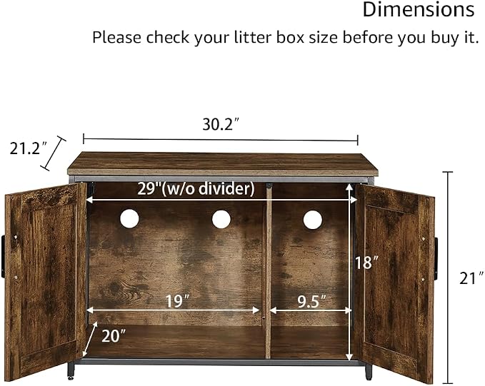 unipaws Top Opening Cat Litter Box Enclosure Furniture, Flip Top Design | XL Extra Large Cat Box, Friendly to Elderly People, High Jumbo Automatic Litter Box Cover Hidden for Large Cat - Image 7