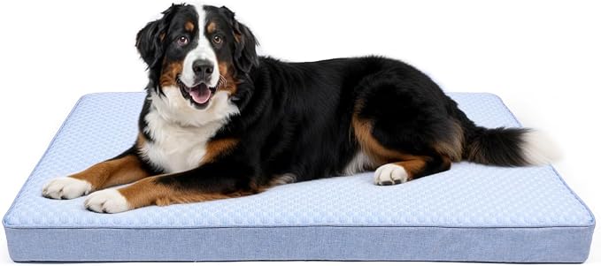 Cooling Dog Bed for Large Dogs, Orthopedic Memory Foam Pet Bed for Crate with Removable Washable Cover,Ideal for Arthritic Dogs (Cooling Fabric, XX-Large-47"x 29" x 3.5") by ABETTERLIFEWITHPET