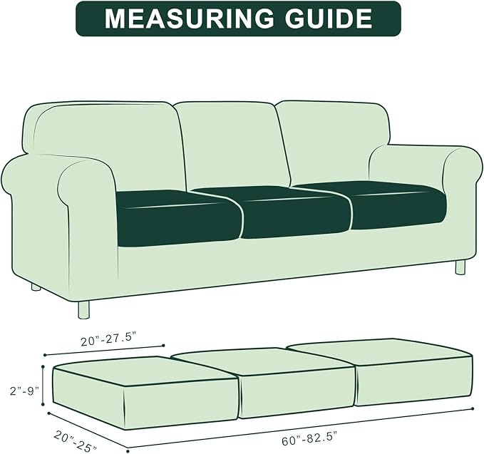 Hokway 3 Piece Couch Cushion Slipcovers Stretch Reversible Cushion Protector Slipcovers Sofa Cushion Protector Covers(Smokyblue,Small-3PC) - Image 3