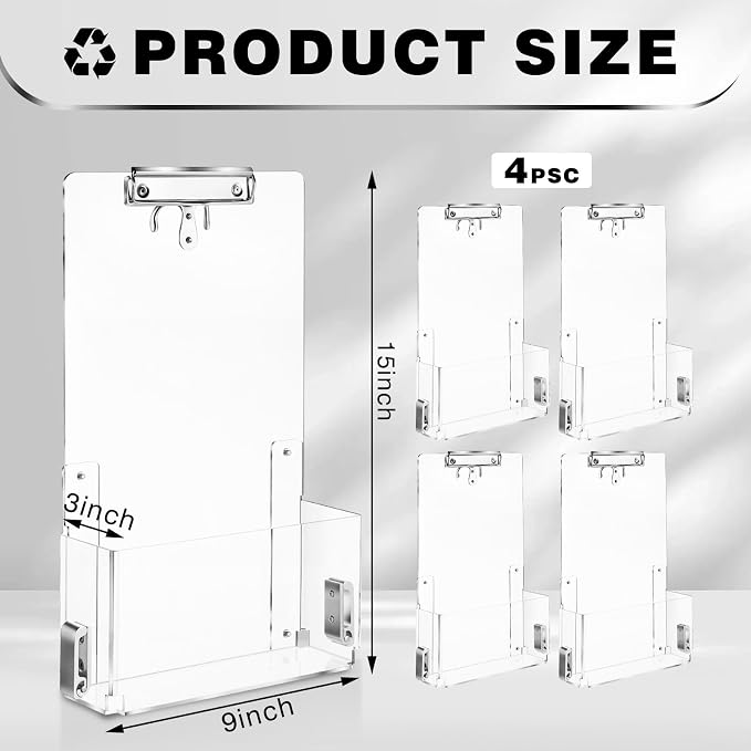Leinuosen 4 Pack Kennel Cage Storage Basket Bin for Accessories and Supplies Veterinary Cage Acrylic Storage Rack for Kennel, Crate, Cat Accessories Acrylic Display Stand Brochure Holder - Image 4